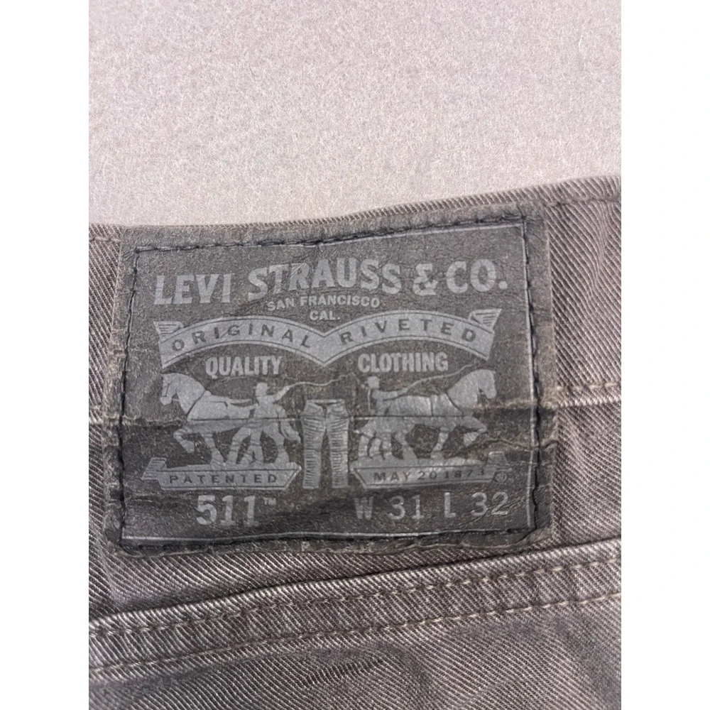 Levi 511 Slim Fit Pants Cotton Twill Gray W31 L32 Mens